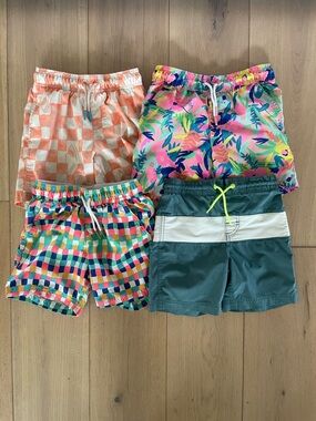 Boys Swim Shorts Bundle - 4 Pack - Cat & Jack & Old Navy - Size S